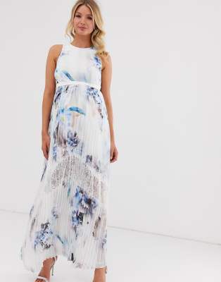 little mistress pleated maxi dress