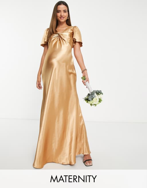 Little Mistress Maternity - Bruidsmeisjes - Nette jurk in goud karamel