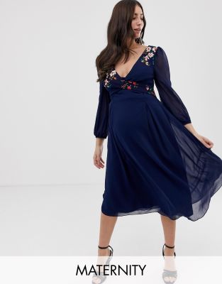 little mistress navy floral dress