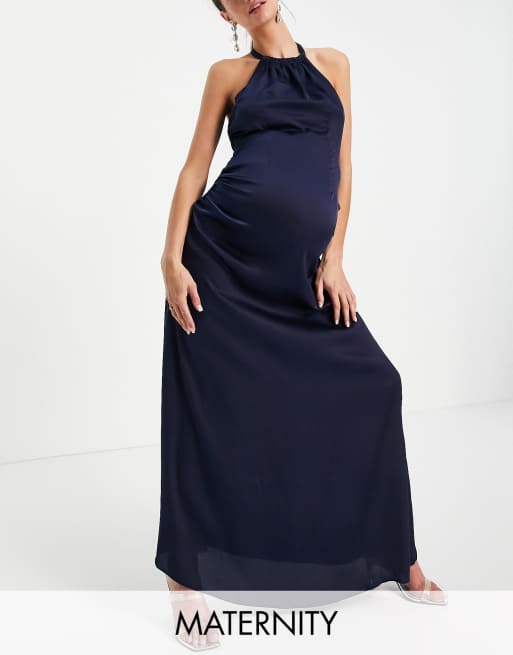 Halter neck maternity outlet dress