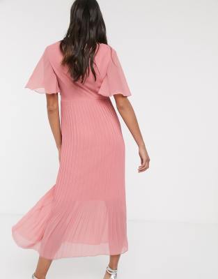 little mistress pink midi dress