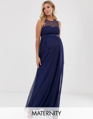 little mistress sweetheart mesh maxi dress