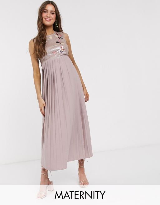 Little mistress mink outlet embellished neck maxi dress