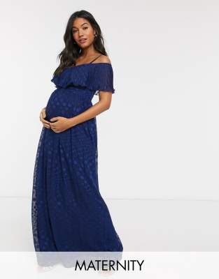 navy maternity maxi dress