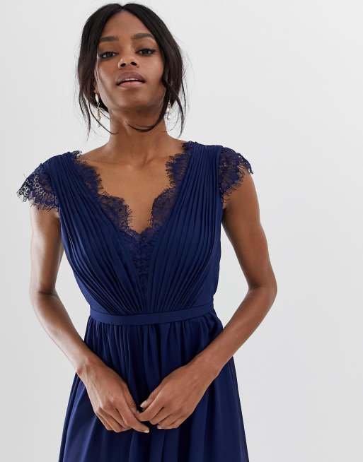 Little mistress navy lace dress sale