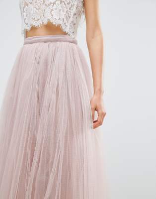 Little mistress tulle midi hotsell prom skirt in mink