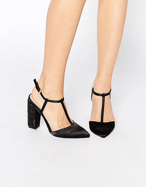 Little Mistress Mollie T-Bar Pointed Heeled Shoes | ASOS