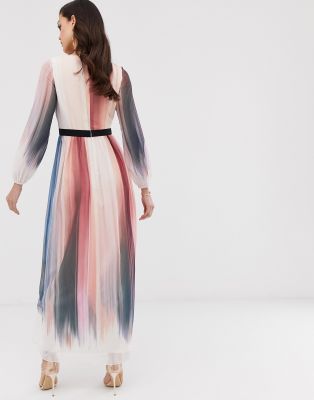 long sleeve ombre dress