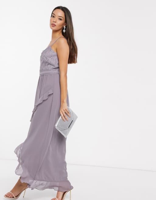 Little mistress lavender clearance grey embellished maxi dress