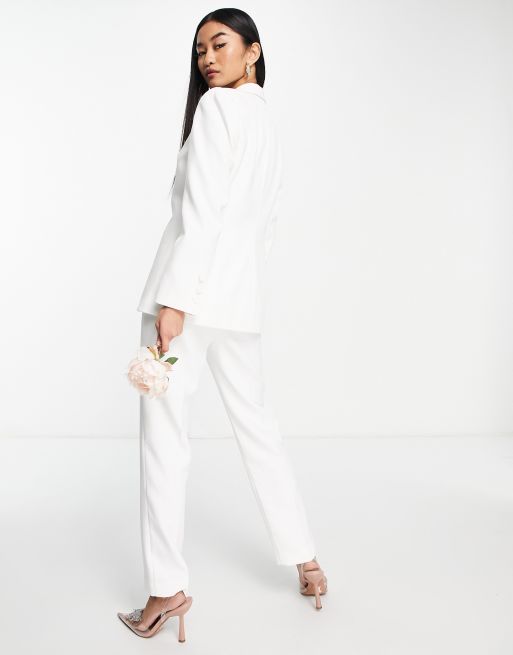 Little Mistress - Pantalon d'ensemble de tailleur ajusté pour mariée - Ivoire, 2 de 4