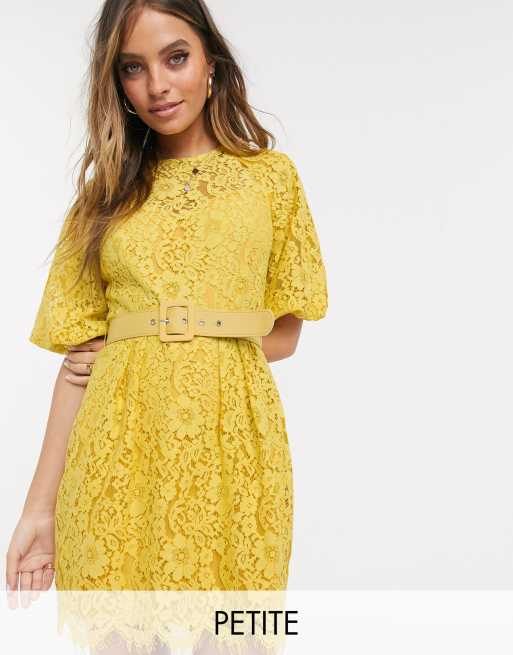 Belted hotsell lace dress