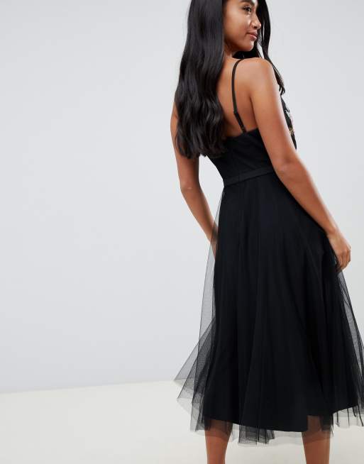 Little mistress black 2025 tulle maxi dress