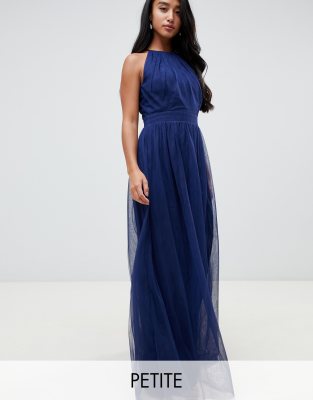 Little Mistress Petite high neck pleated maxi dress | ASOS