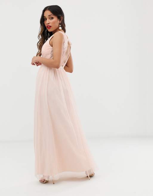 Little mistress lace store back maxi dress