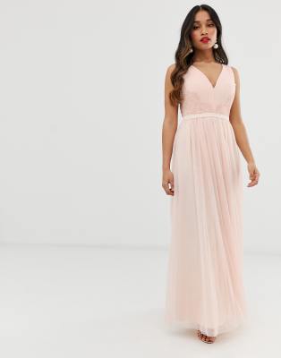 little mistress rose chiffon lace maxi dress