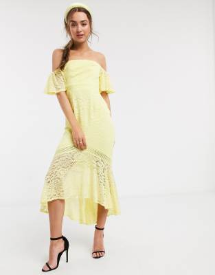 little mistress lemon maxi dress