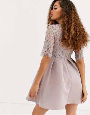little mistress lace skater dress
