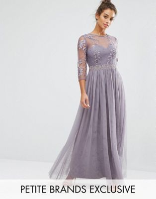 little mistress lavender grey embellished maxi dress