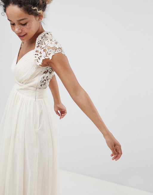 Little Mistress Petite - Vestito lungo con pizzo sul retro, 3 di 4