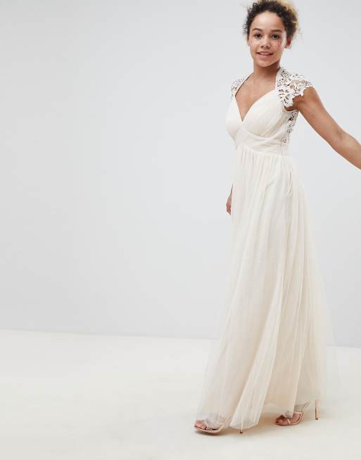 Little Mistress Petite - Vestito lungo con pizzo sul retro, 4 di 4