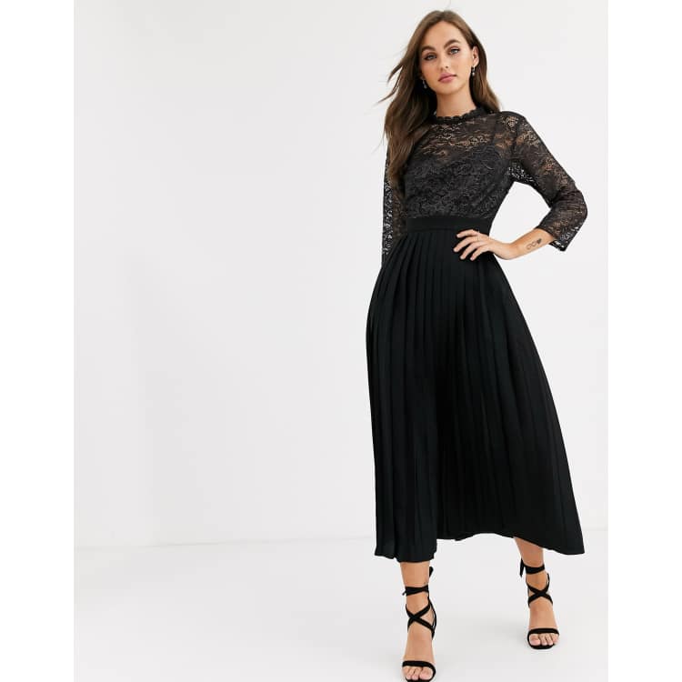 Little mistress crochet top outlet pleated skirt midaxi dress