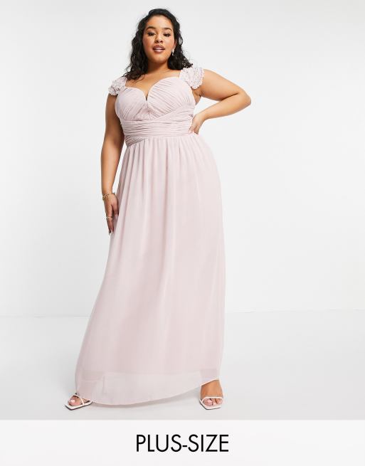 Plus Size Pink Dresses, Blush Pink Curve Dresses