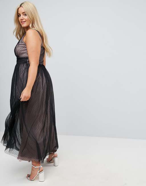 Little mistress mesh 2025 top maxi dress