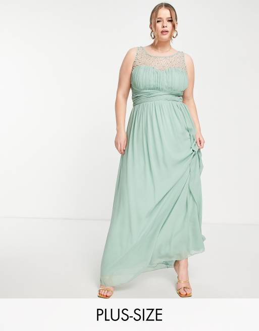 High neck embellished maxi dress best sale