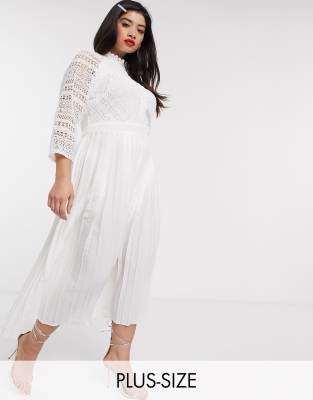 asos plus white dress