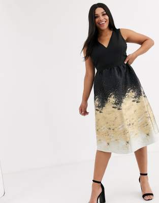 little mistress gold foil dress