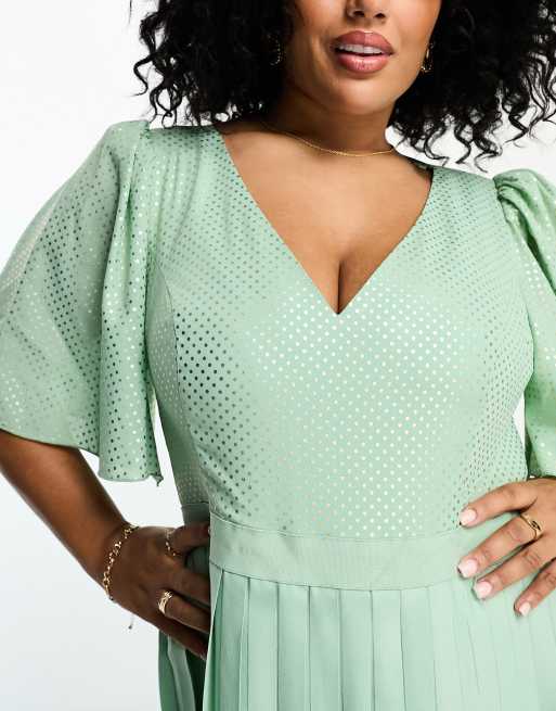 Spring to It Sage Green Dotted Off-the-Shoulder Two-Piece Romper