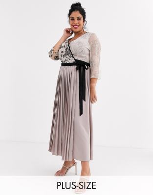 plus size maxi pleated skirts