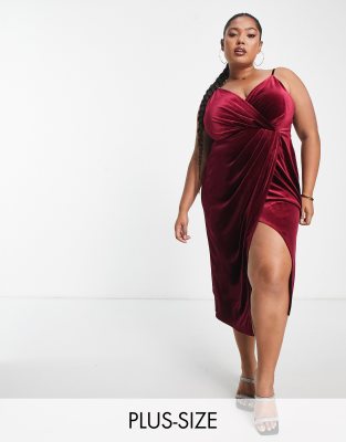 Ruby red velvet store dress