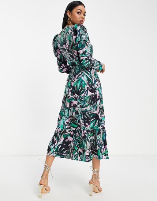 Little mistress floral outlet wrap maxi dress