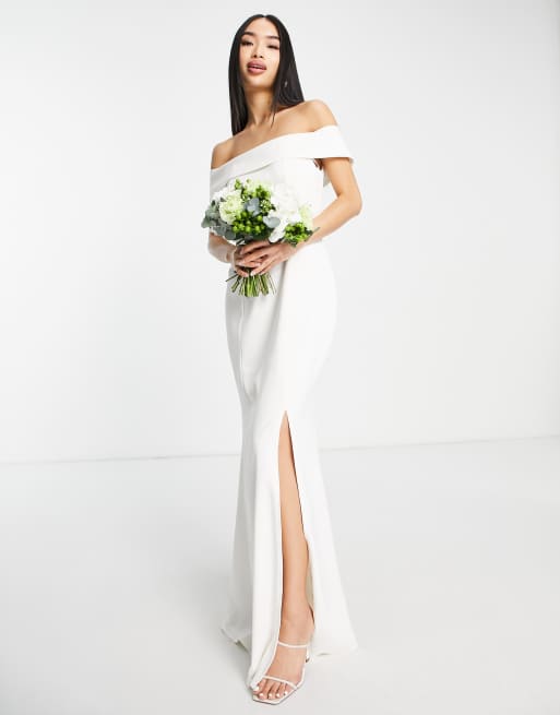 Little Mistress - Robe longue de mariée à épaules dénudées - Ivoire