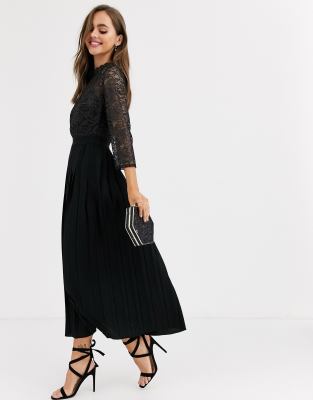 robe longue plissee noire