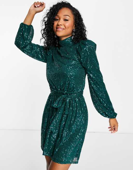 Green glitter dress outlet uk