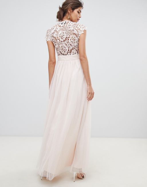 lace empire waist maxi dress