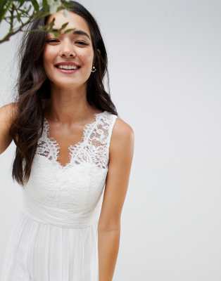 little mistress sheer overlay wedding dress with lace detail