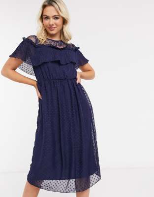little mistress navy midi dress