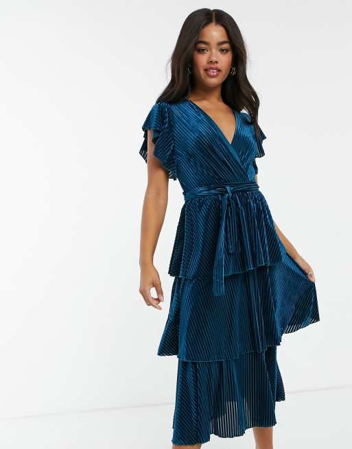 Velvet store tiered dress