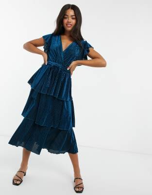 velvet tiered dress