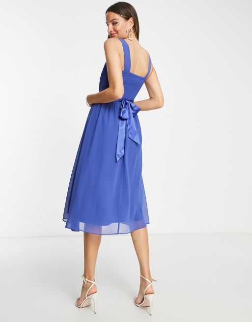 Blue midi store skater dress