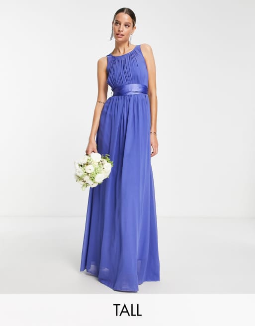 Little Mistress Tall Bridesmaid – Niebieska sukienka maxi z szyfonu dla druhny