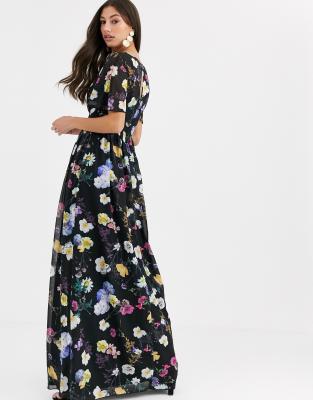 floral kimono maxi dress