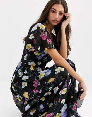 maxi floral kimono