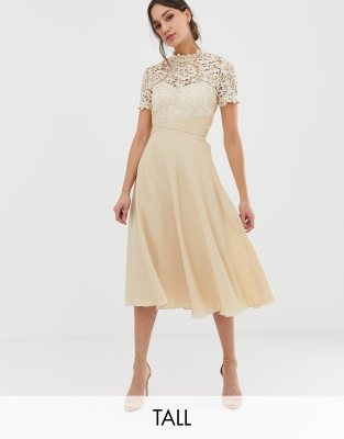 Lace top sales midi dress