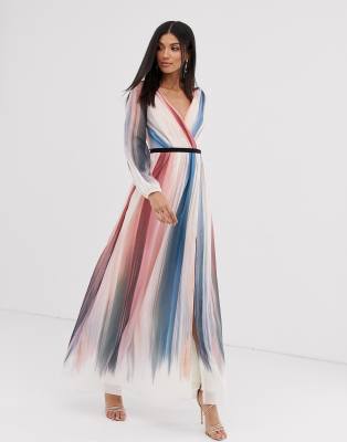 long sleeve ombre dress