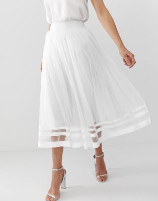 tall tulle midi skirt
