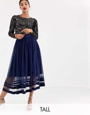 tall tulle midi skirt